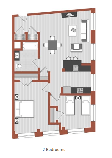 2 Bedroom Floorplan